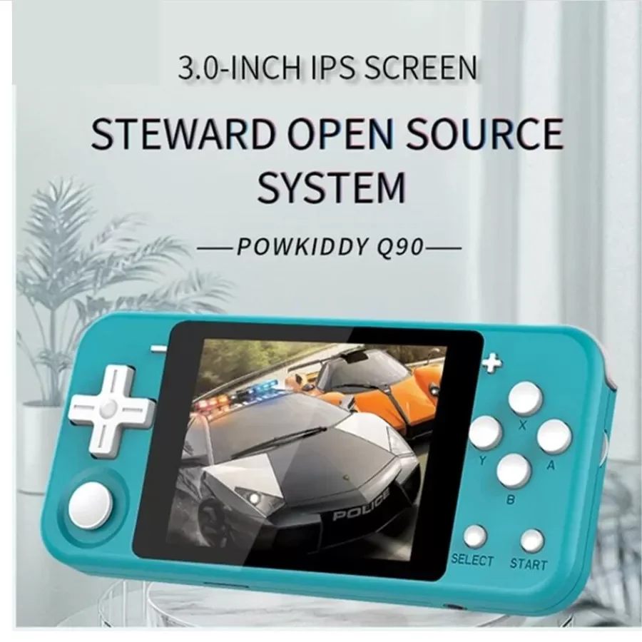 

Q90 3 Inch Mini Handheld Game Player Open System Retro Video Game Console PS1 FC 64G 5000 Games Consoles Gaming Box
