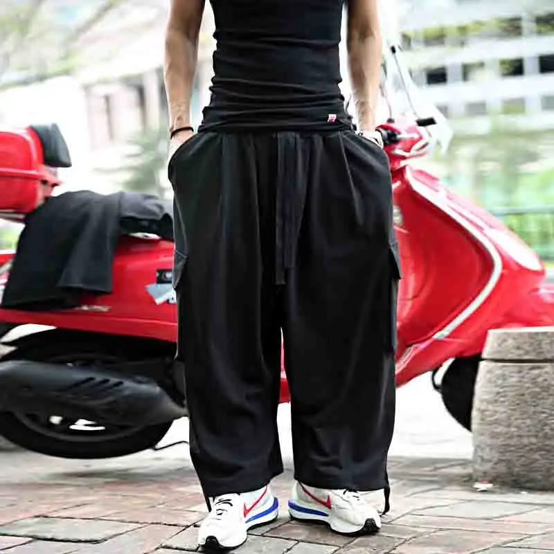 Men's Loose Overalls Straight Leg Trousers Spring And Autumn Fashion Japanese Fashion Brand Fat Casual Wide Leg Trousers