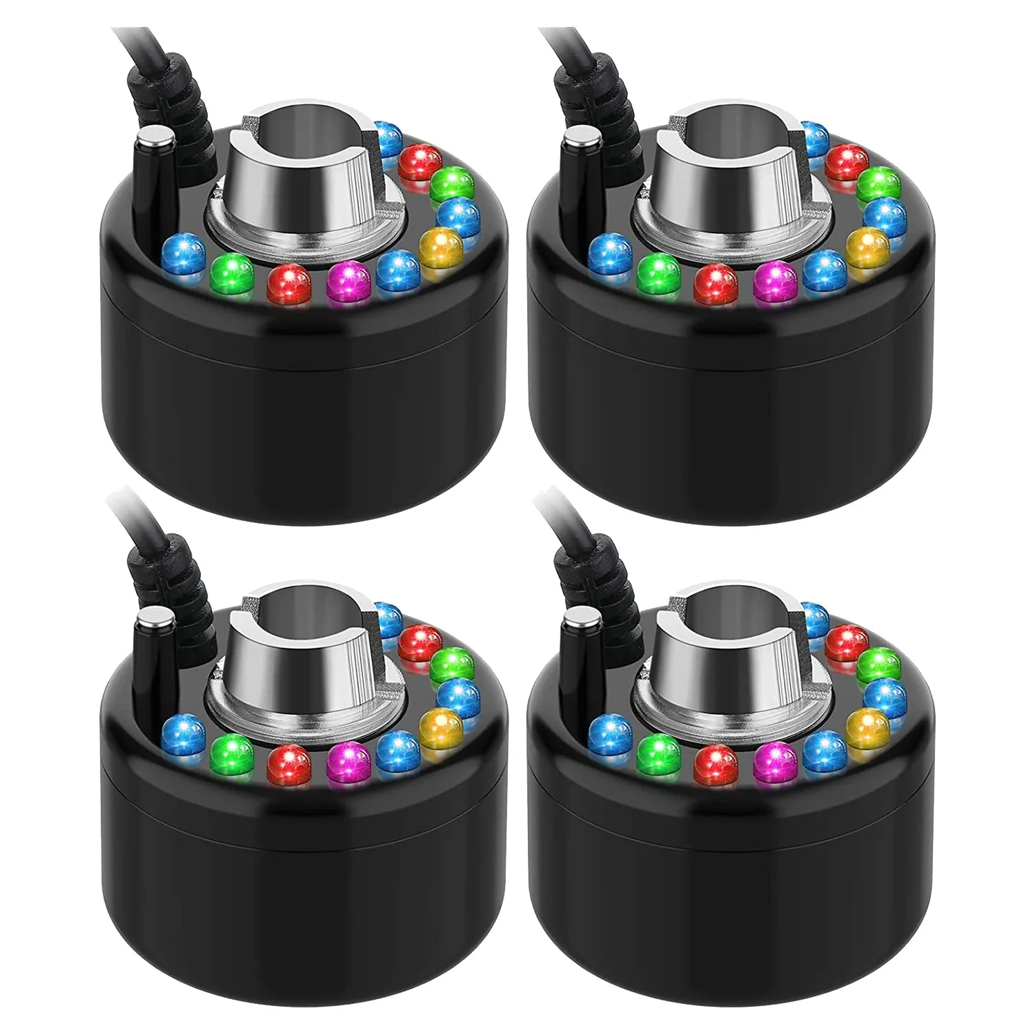 

4 Pcs Halloween Mist Maker Ultrasonic Fogger Water Fountain Pond Fog Machine Color Change Fogger LED Mister US Plug