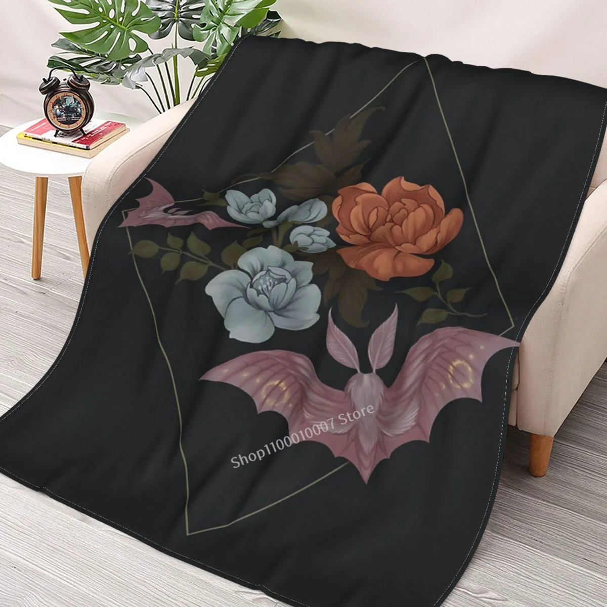 

Botanical - Moths And Night Flowers Throw Blanket 3D printed sofa bedroom decorative blanket children adult Christmas gift