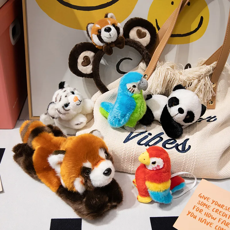 Милые Плюшевые Игрушки Для Аксессуаров Волос - Тигр Панда Попугай Выдра