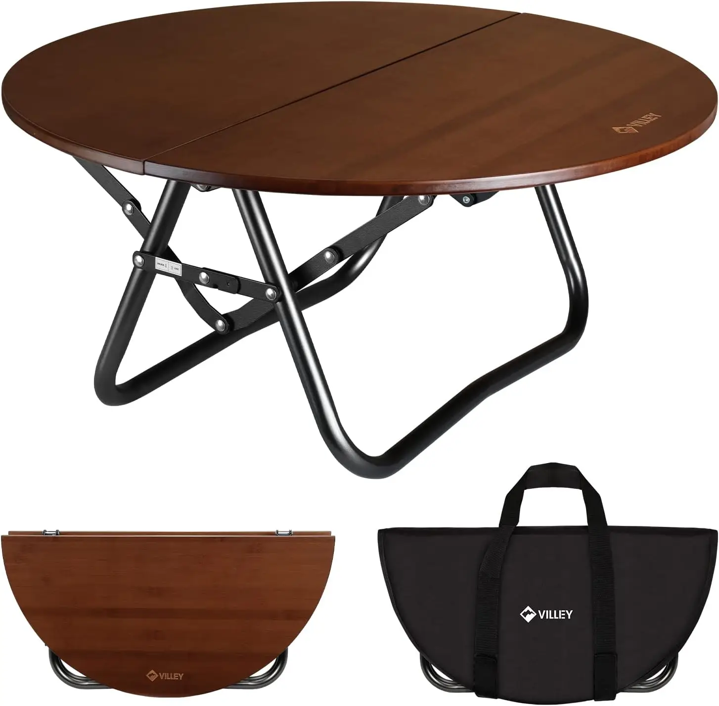 

Round Folding Table, Camping Half-fold Portable Table with Carrying Bag for Indoor & Outdoor Picnic Coffee Barbecue Beach Ca