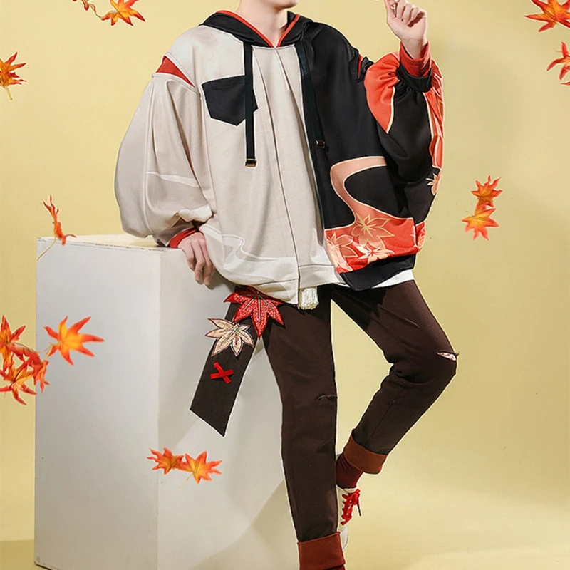 Game Genshin Impact Kaedehara Kazuha Doujin Cospaly Hoodie Kazuha Casual Wear Cosplay Costume Hoodie Pants Outfit Set New