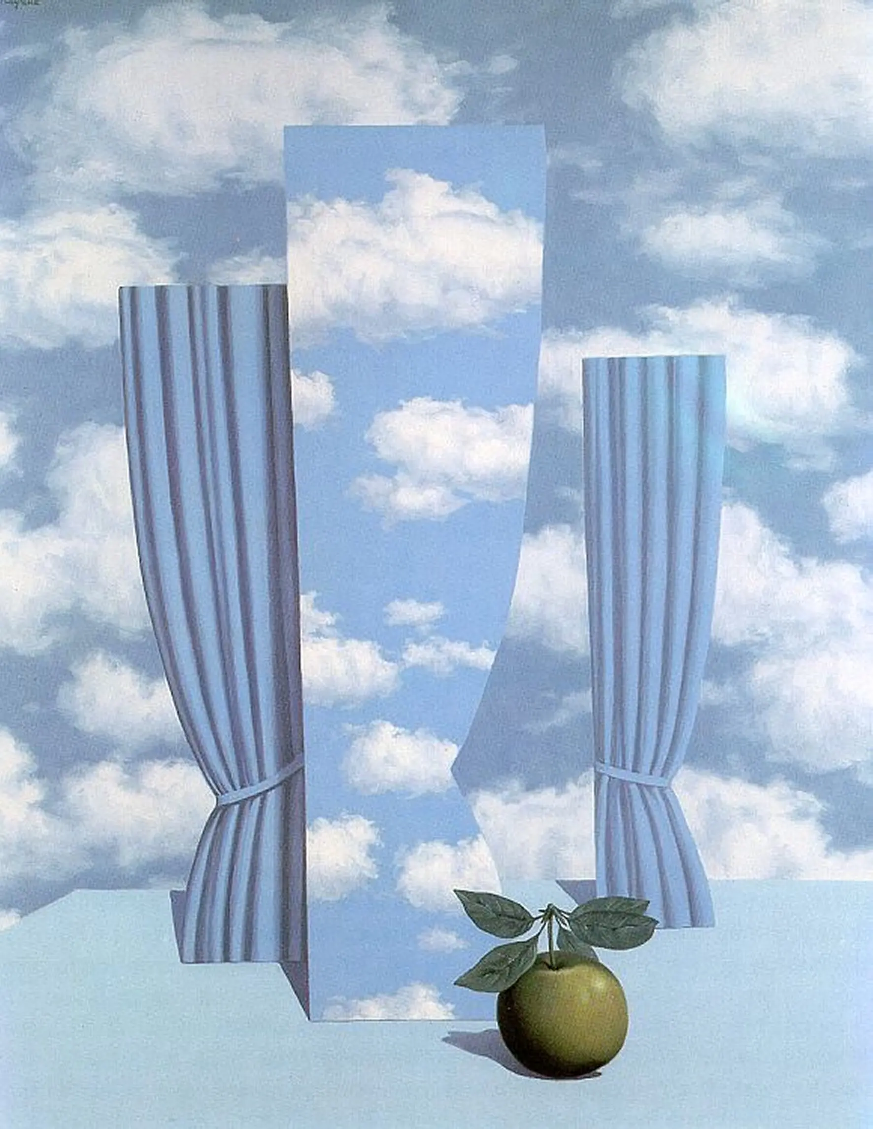 

Картина маслом ручной работы 100%, Репродукция на льняном холсте, абстрактный пейзаж, Красивый мир 1962 от Rene Magritte, высокое качество