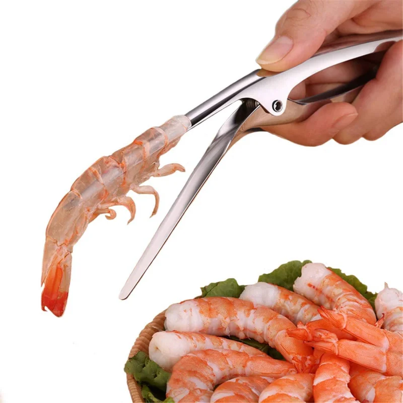 

Stainless Steel Shrimp Peeler Prawn Shrimp Deveiner Fishing Knife Lobster Shell Remover Peel Device Kitchen Seafood Tools