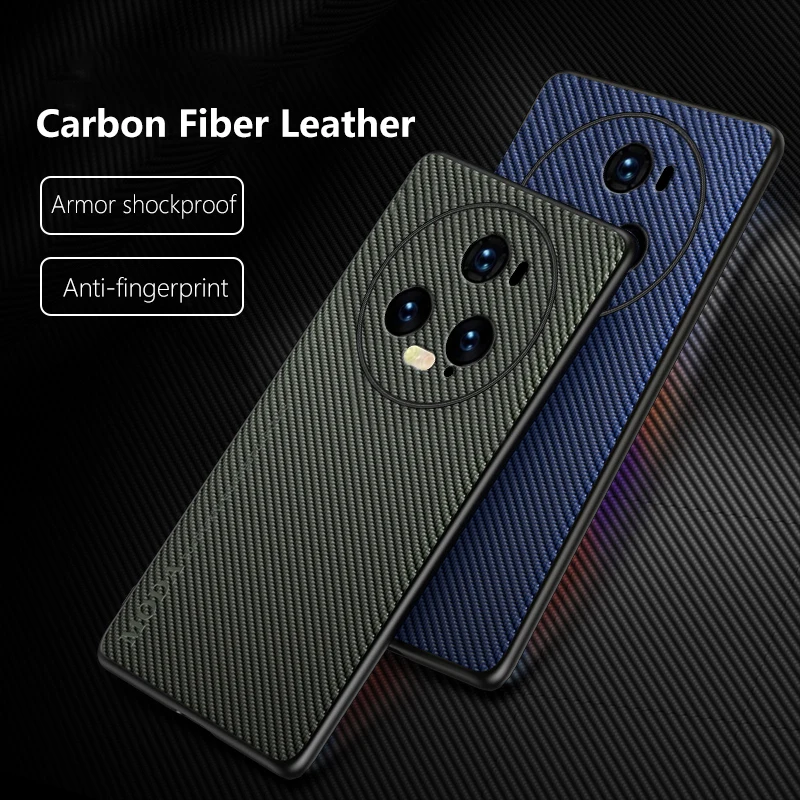 

Luxury Leather Case for Huawei Honor Magic5 Pro Carbon Fiber Frosted Ultra-thin Armor Shockproof Soft Phone Cover HonorMagic5Pro