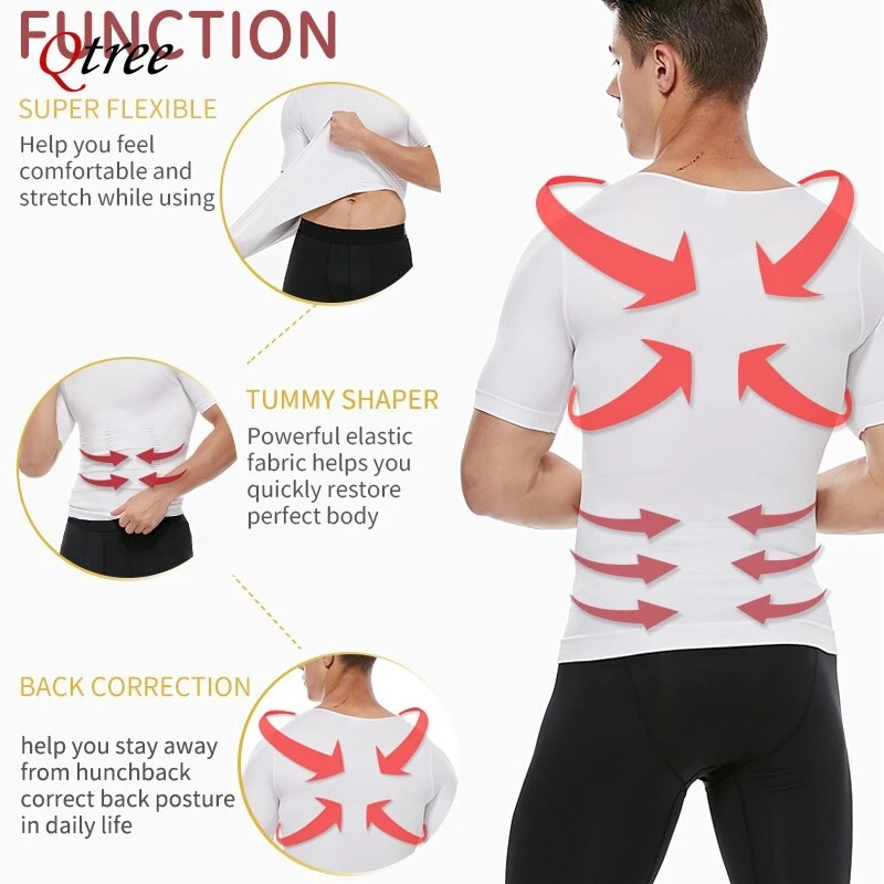 Compression Slimming T-shirt Men Body Shaper Waist Trainer Fitness Vest Fat Burn Chest Slim Shirt weight loss shapewear