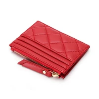 sheep leather lady coin purse card holder zipper bag versatile fashion women thin girls wallet convenient daily cash pouches