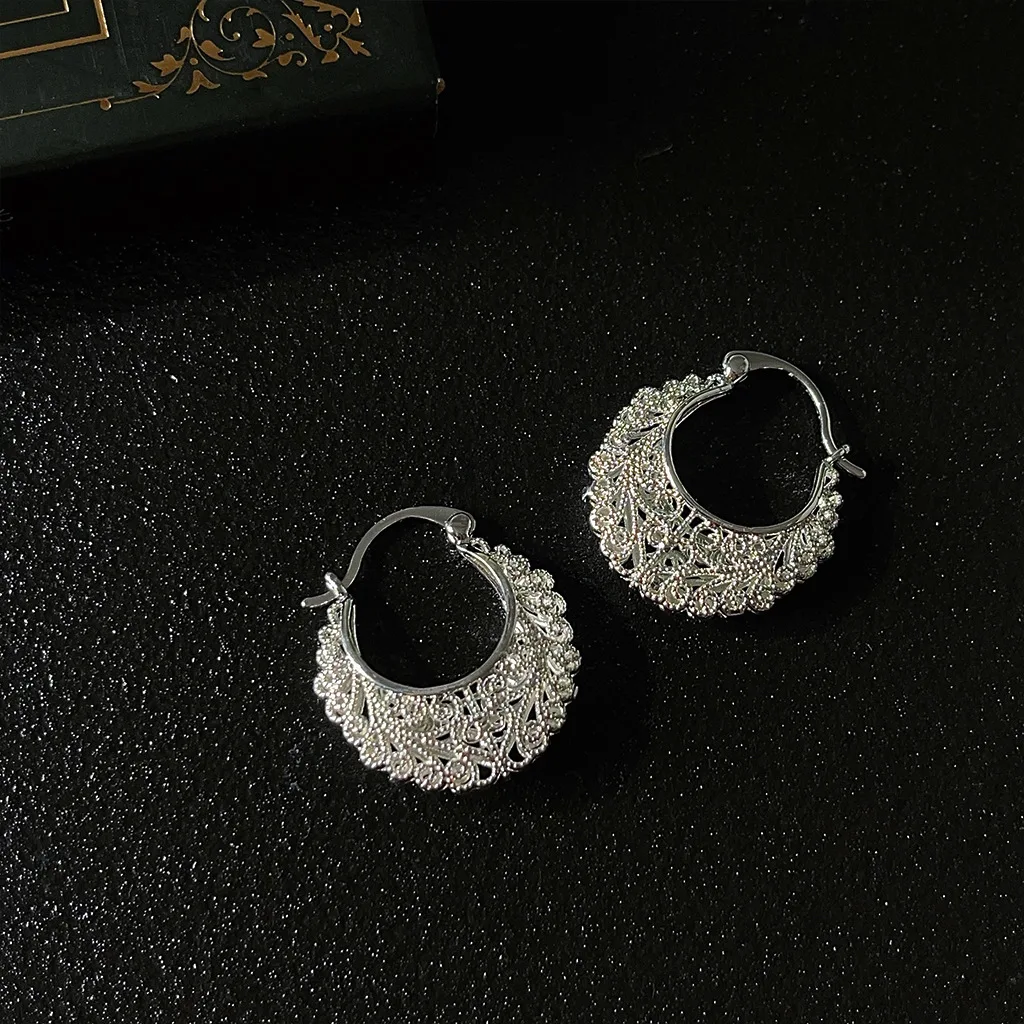 

Изысканные полые серьги серебряного цвета для женщин модные серьги-кольца в форме корзины серебряное покрытие ювелирные изделия дропшиппинг оптовая продажа