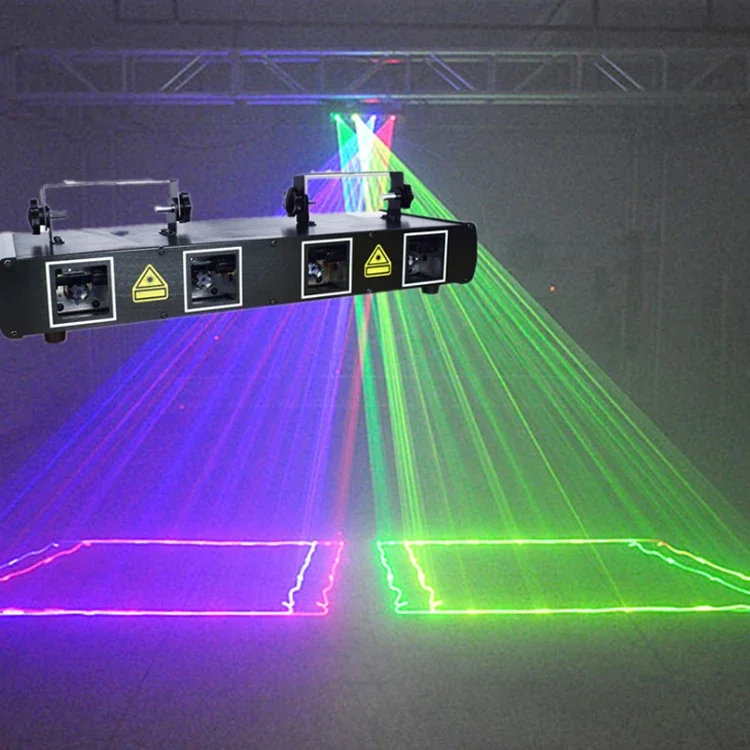 Горячие лазерные огни для дискотеки 4 линзы RGB светодиодный светильник сцены