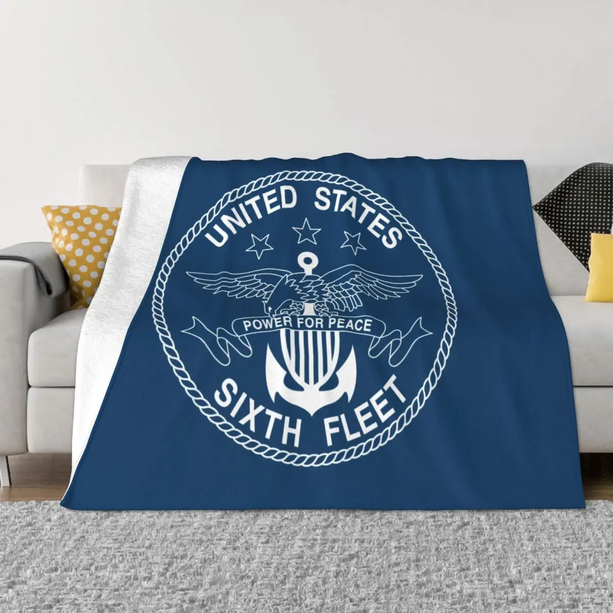 

United States Navy Sixth Fleet Blankets and Throws Super Soft Thermal Indoor Outdoor Blanket for Living Room Bedroom
