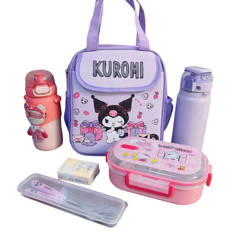 Hello Kitty Kuromi Cinnamoroll Детская Сумка Для Обеда Изолированная Алюминиевая Фольга Холст