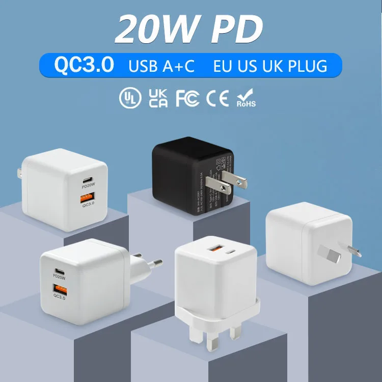 

PD 20W USB A Type C Charger Quick Charge QC 3.0 Fast Phone Wall Adapter For iPhone 12 13 14 Pro iPad Huawei Xiaomi Samsung