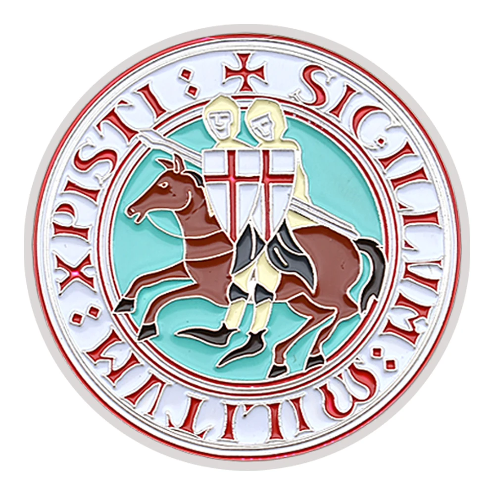 Памятная монета с посеребренным Красным Крестом Европейский Рыцари темплар