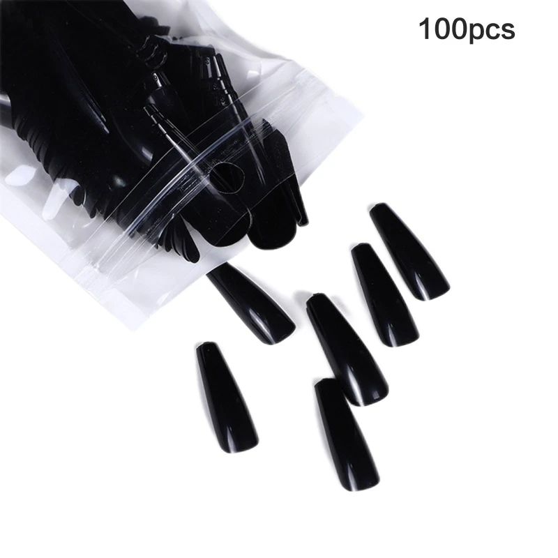 

French Naills Coffin False Nails Colors Press on Fake Nail Tips Daily Office Finger Wear for Women and Girl