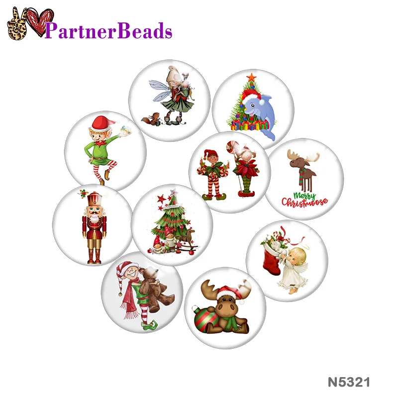 

Christmas Image printing metal DIY snap button accessories Fit bag hat Clothes shoes N5321