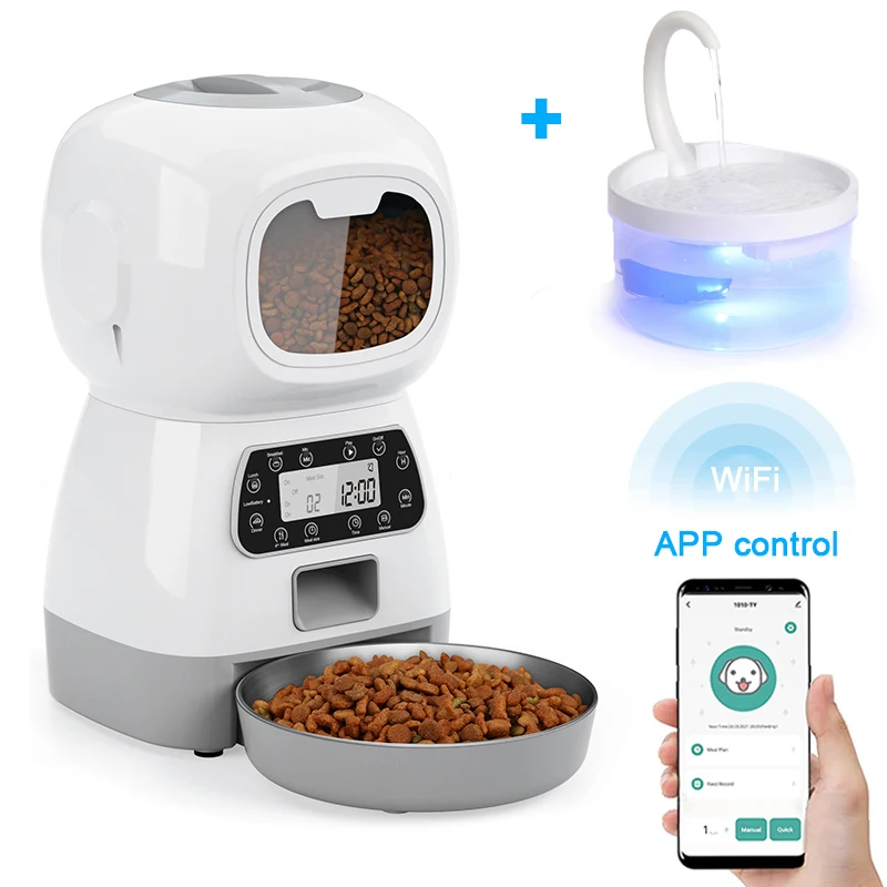 

Automatic Control Fountain Small Pet Food Cat Medium Dry Suitable Dog Smart Plus Feeder For Sensor Dispenser Feeders