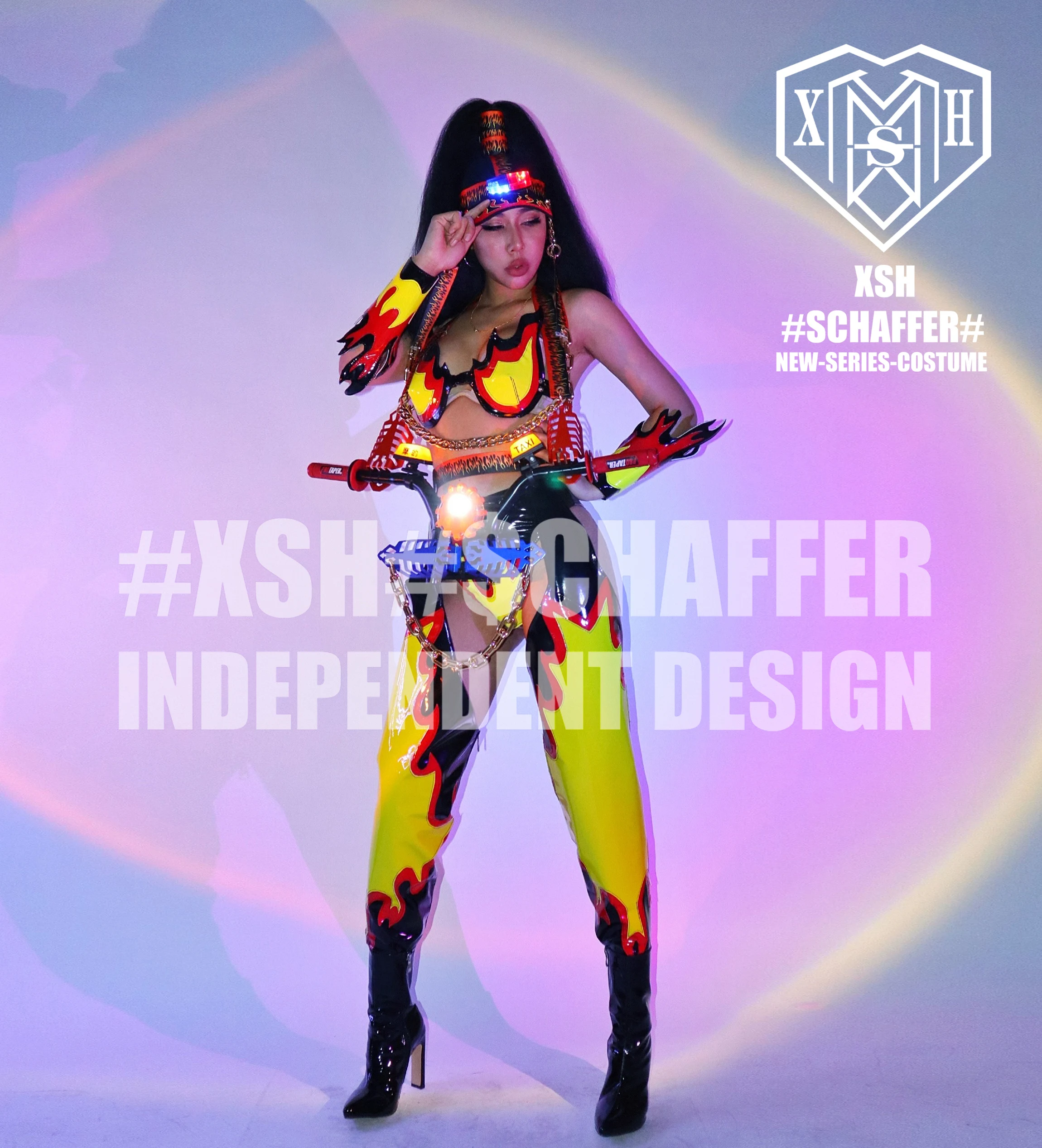 Женский костюм для ночного клуба GOGO в стиле панк