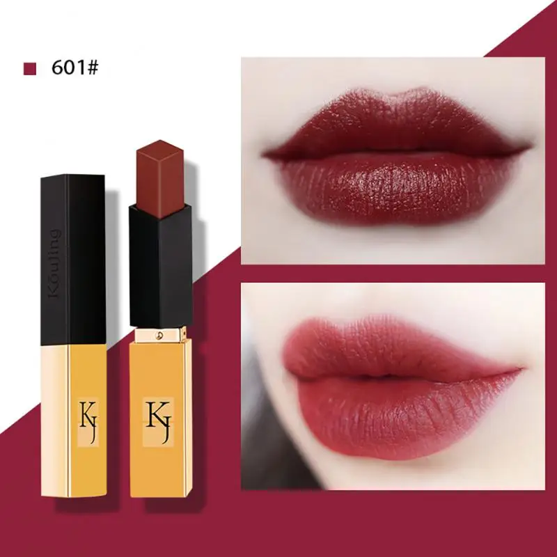 Тонкая матовая золотистая губная помада матовый квадратный блеск для губ