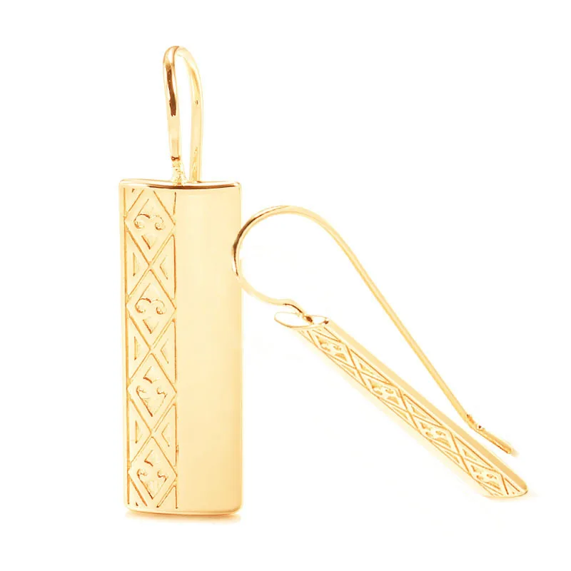 

Fashion Jewelry for Women Square Half Pattern Smooth Dangle Earrings for Women Valentines Day Gift Aesthetic Pendientes Mujer