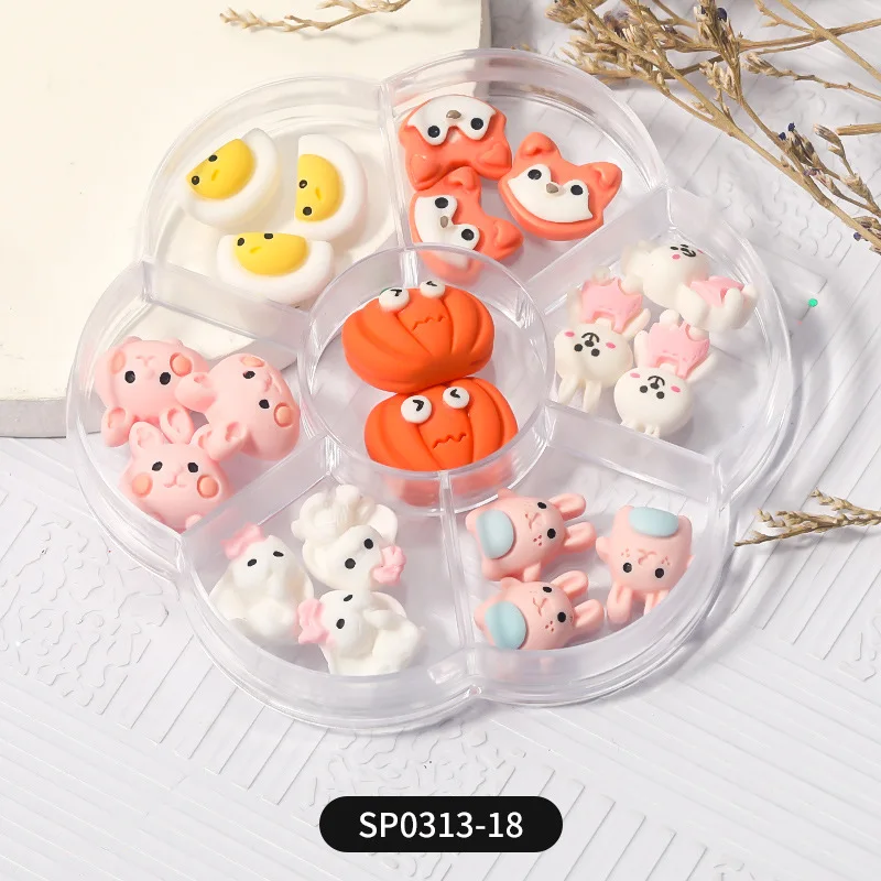 

Kawaii Nail Charms Kits Cute Resine Animal Nail Gems Pretty Jewelry for Nail Art DIY Crafts Manicure Accessories Tools
