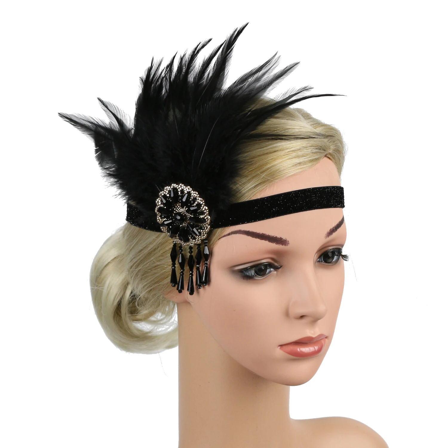 

1920s Hairband Headpiece Feather Flapper Headband Headdress Vintage Costume Party Hairband For Women feather headpiece