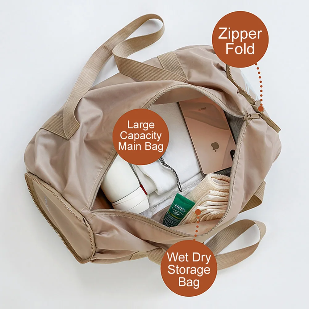 New Short Trip Multifunction Foldable Travel Bag Handbag Wet Dry Separation Waterproof Yoga Sports Fitness Bag Dropshipping
