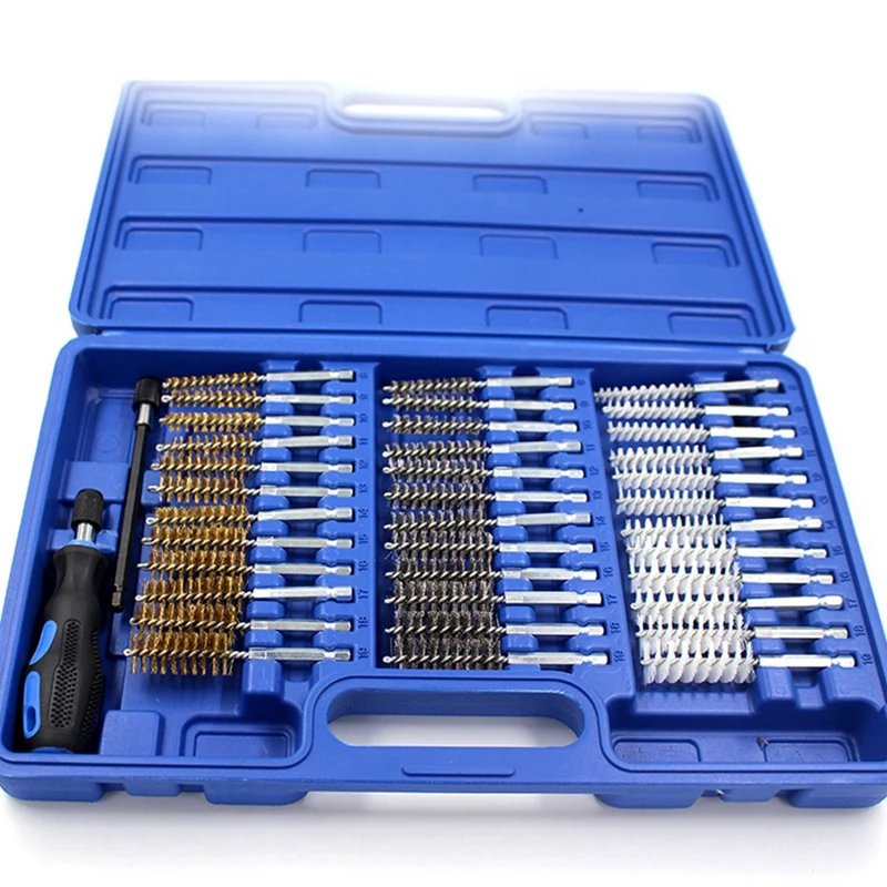 

Набор щеток fashion38 шт./комплект с шестигранным хвостовиком, 1/4 дюйма, шестигранный нейлон, латунь, проволочная щетка из нержавеющей стали 8-19 м...