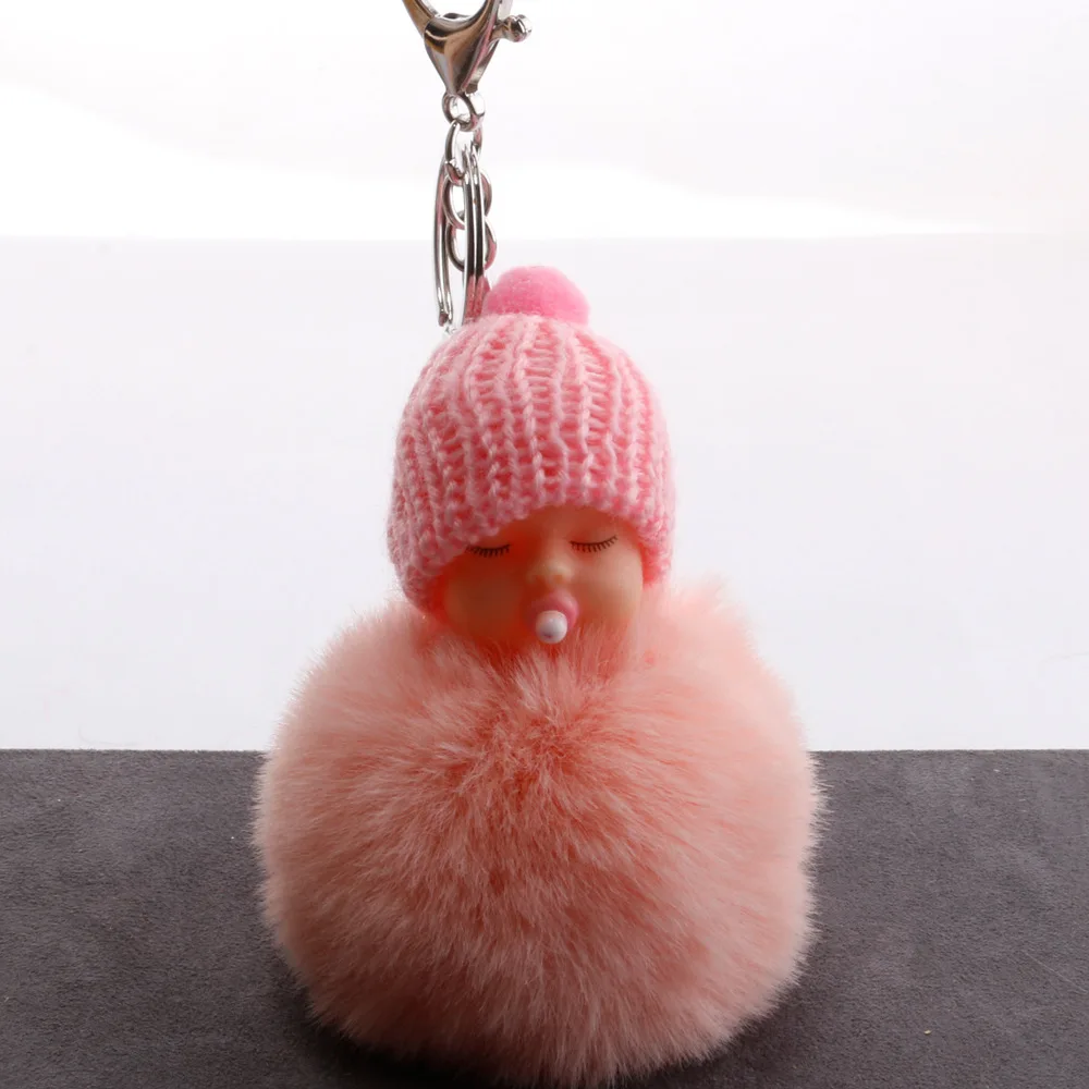 

Симпатичная плюшевая кукла для сна с меховым шариком, милый детский брелок для сна, подвеска для ключа в сумку для девочек, Забавный брелок для подарков