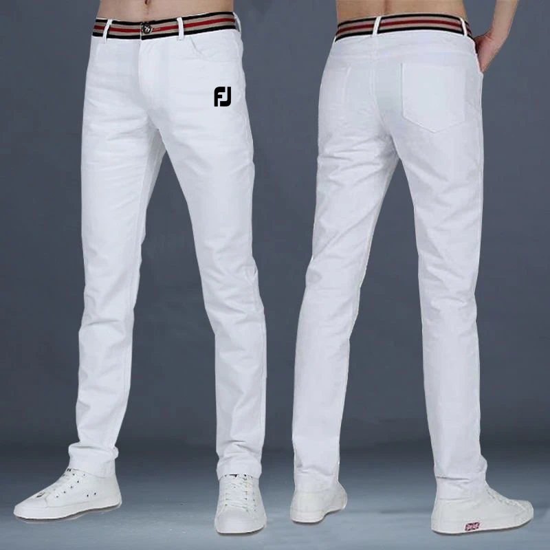 Men's Golf Shirt 2023 Spring Golf Pants Men's Golf Garment Marben Golf Shirt Men's Fashion Belt Stripe Luxury Golf Pants