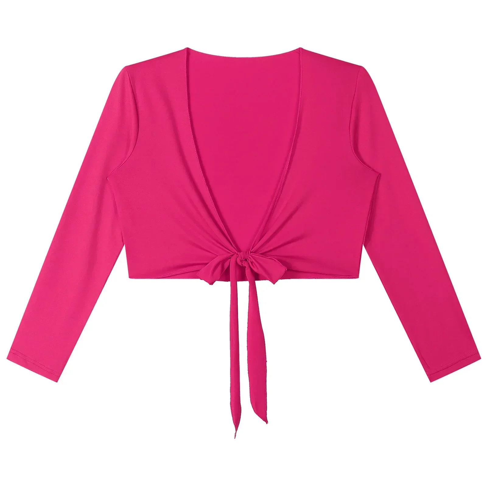 Женский кардиган для танца живота однотонный укороченный топ с длинным рукавом и