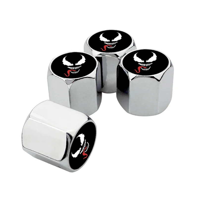 

4 шт. аниме мультфильм Marvel Venom универсальные автомобильные колеса, колпачки для штока клапана, воздушные чехлы для Abarth Dacia Dodge Fiat Ford Lexus Mazda