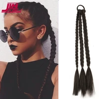 jinkaili synthetic cool girl attachment for braids elastic band kanekalon hair extension ponytail for women 18 boxing braid wig