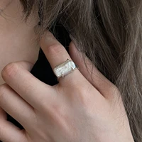 fmily minimalist 925 sterling silver fashion pearl irregular ring all match light luxury temperament jewelry for girlfriend gift