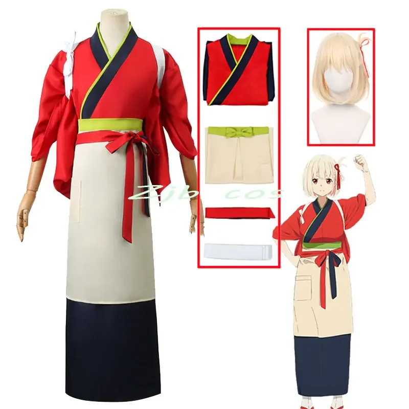 Косплей Lycoris Recoil из аниме косплей кимоно Chisato nishikier костюм для девочек красное