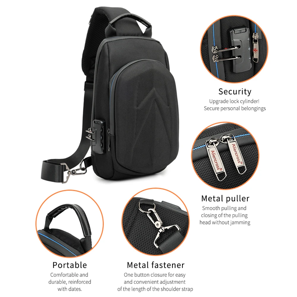 Сумка на плечо мужская с защитой