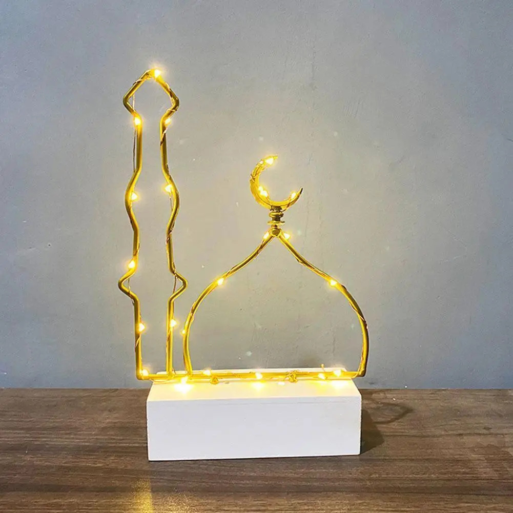

Desktop Art Decoration Lamp Table Light With Base Stars Home Wrought Eid Ramadan Lights Mubarak Decorative Iron Shaped L9r5