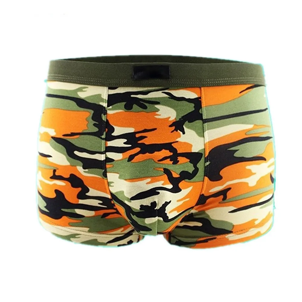 Men Camouflage Boxershorts Stretch Lingerie U Convex Pouch Panties Soft Breathable Underwear Underpants Sleep Bottoms