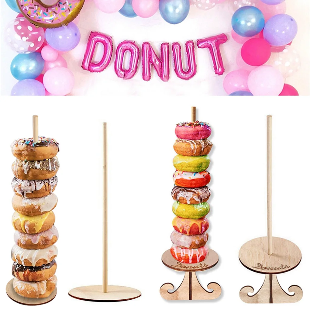 

Wooden Donut Stand Party Decoration Doughnut Holder Bride Wedding Party Ornament Decor Supplies