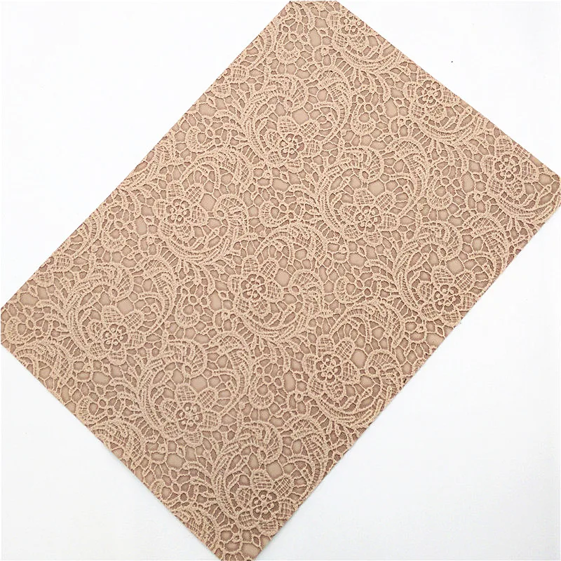 Nude Glitter Leather Sheets Flowers Embossed Faux Leather Weave Synthetic Leather Leopard Leather For Bows DIY 21x29CM Q1116 images - 6