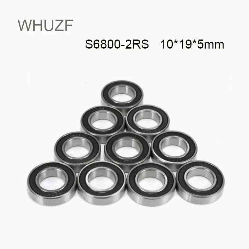 WHUZF 5/10/20PCS S6800RS Bearing 10*19*5 mm ABEC-3 440C Stainless Steel S 6800RS Ball Bearings 6800 Stainless Steel Ball Bearing