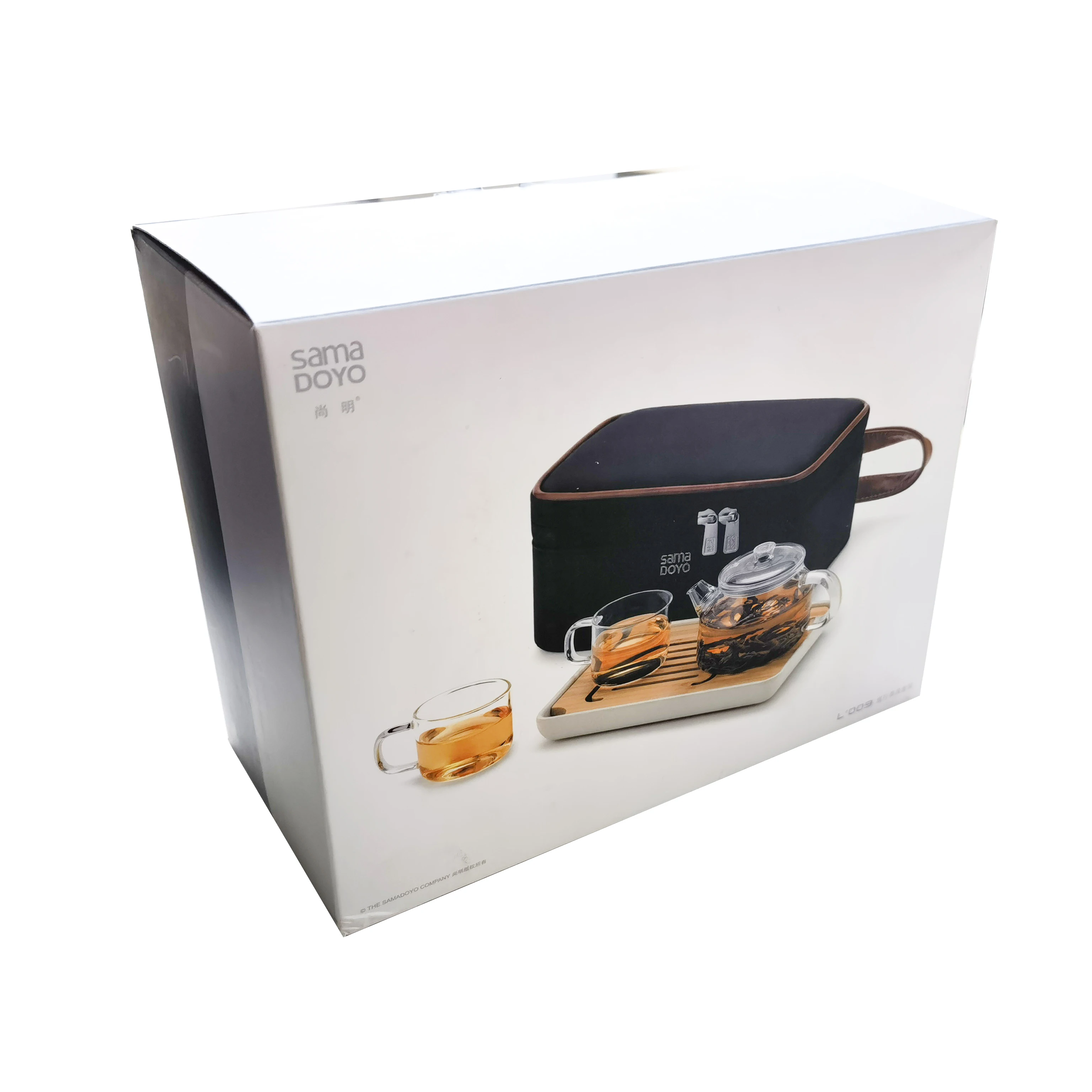 Samadoyo Термостойкий стеклянный чайный сервиз дорожный один горшок и две чашки 180
