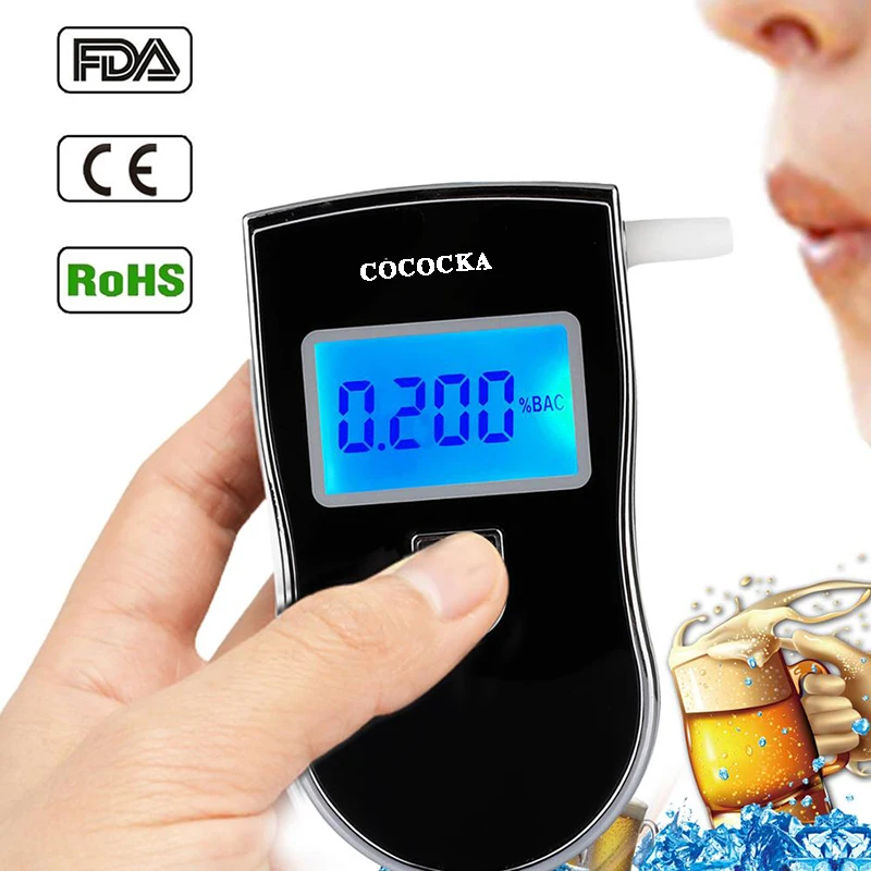

2019 NEW Hot selling AT-818 Professional Police Digital Breath Alcohol Tester Breathalyzer AT818 Free shipping