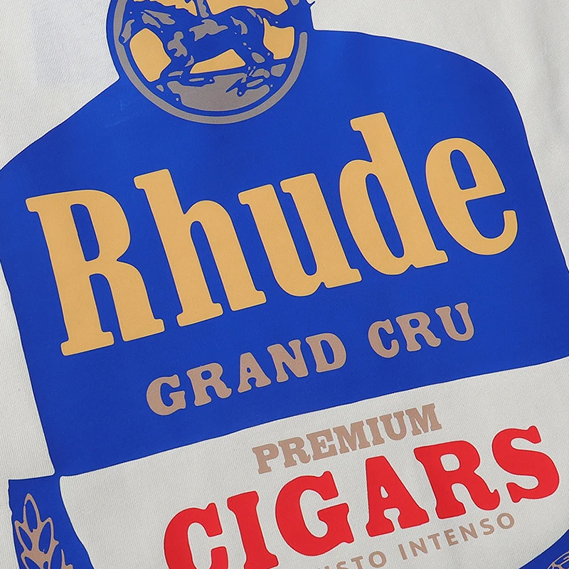 Новая мужская футболка RHUDE 2026 года с коротким рукавом, в стиле ретро, с принтом, свободного кроя, повседневная, высокого качества (art.: 3920da0615cd0) - 3920da0615cd0