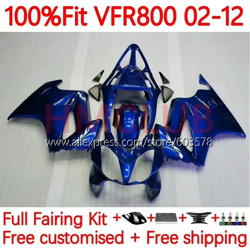 

Interceptor Kit For HONDA VFR800 VFR 800 RR CC glossy blue VFR800RR 02 03 04 05 06 07 2008 2009 2010 2011 2012 Fairing 121No.102