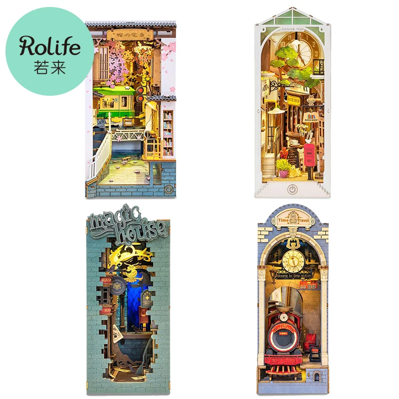 Robotime Rolife четыре вида сделай сам книга НУК рассказы в книгах серия деревянный