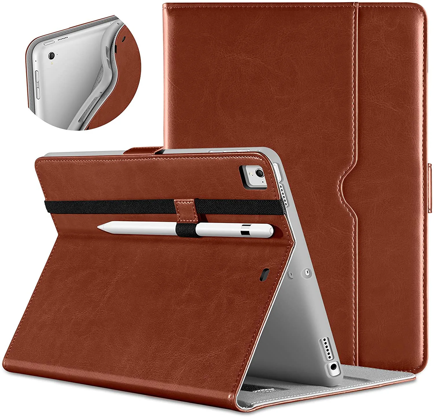 

For Ipad 9 Funde Case Leather Bracket Front Support Buckle Flat Shell For Ipad 5th Tablet Drop Resistance For Ipad Table Flat