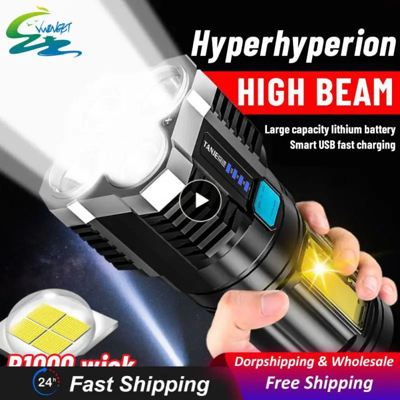 

Multi-function Led Light Energy Saving Rechargeable Super Bright Four Core Flashligh Electric Flashligh Outdoor 800mah