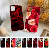 fhnblj bright red roses flowers phone case for iphone 11 12 13 mini pro xs max 8 7 6 6s plus x 5s se 2020 xr cover