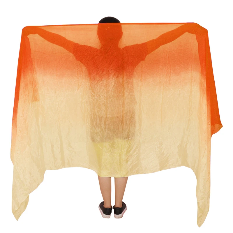 Шелковая Фата для танца живота с градиентом 100% натуральный шелк